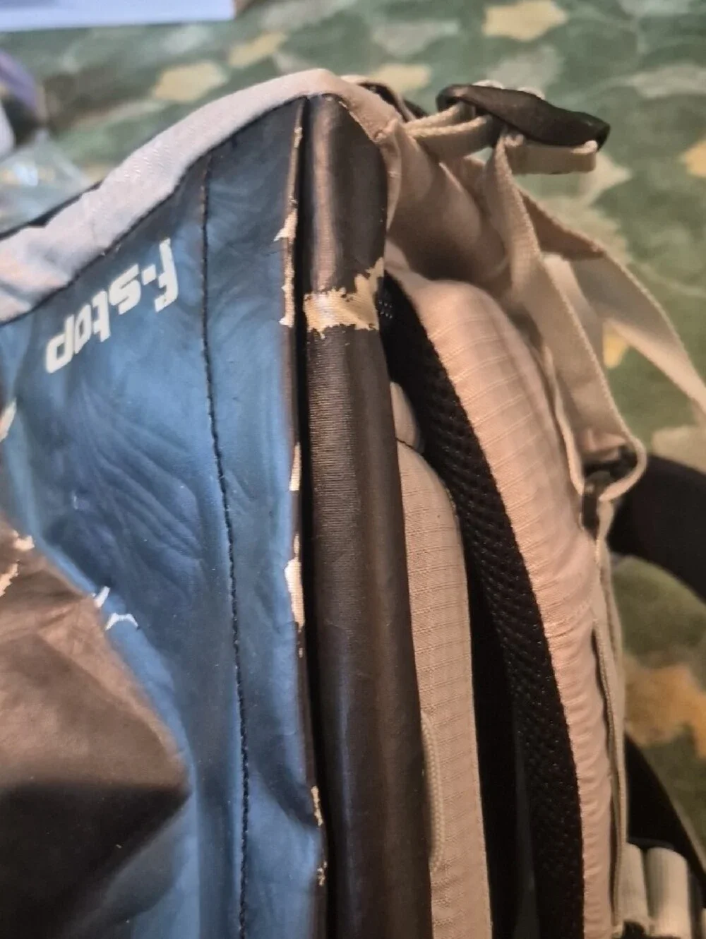 Light Gray and Black Men's Hiking Backpack with Padded Back Panel